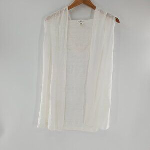 ARTISAN‎ NY Woman's  S White Sleeveless Cardigan